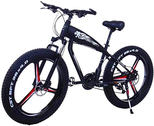 Electric Bike : ZJZ Bikes, Electric Bicycle For Adults 26inc Fat Tire 48V 10Ah Mountain E-Bike - With Large Capacity Lithium Battery 3 Riding Modes Disc Brake