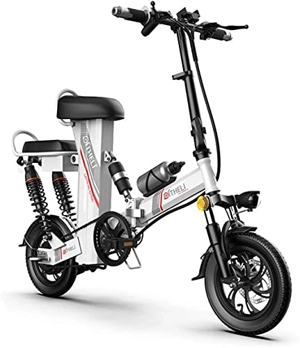 Electric Bike : ZJZ Bikes, Folding Electric Bike for Adults City Bicycle 3 Riding Modes with 350W Motor, 12" Lightweight Folding E-Bike Max Speed 25Km / H for Outdoor Cycling Work Out