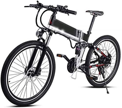 Electric Bike : ZJZ Electric Mountain Bike 48v and 500w Assist Electric Bicycle Beach Snow Bike for Adults Aluminum Electric Scooter 8 Speed Gear E-bike with Removable 48v 10.4a Lithium Battery