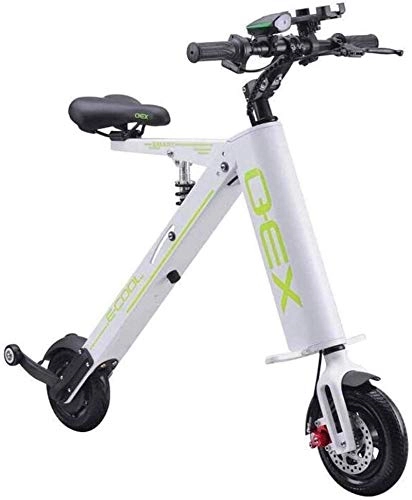 Electric Bike : ZJZ Fast Electric Bikes for Adults Folding Electric Bike Bicycle Adult Maximum Speed 20km / h 20KM Long Range with LCD-display Two-Wheeled Battery Car (Color : White)