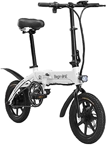 Electric Bike : ZJZ Fast Electric Bikes for Adults Lightweight Aluminum Electric Bikes with Pedals Power Assist and 36V Lithium Ion Battery with 14 inch Wheels and 250W Hub Motor Fixed Speed Cruise