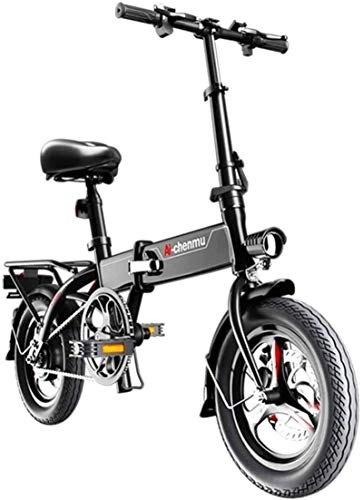 Electric Bike : ZJZ Fast Electric Bikes for Adults Lightweight Magnesium Alloy Material Folding Portable Easy to Store E-Bike 36V Lithium Ion Battery with Pedals Power Assist 14 inch Wheels 280W Powerful Moto