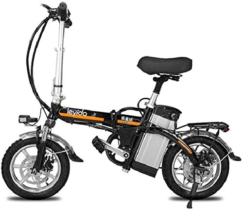 Electric Bike : ZJZ Fast Electric Bikes for Adults Portable Electric Bicycle Adult Hybrid Bike 48V Removable Lithium Ion Battery 400W Motor 14 inch Road Bike Motorcycle Scooter with Disc Brakes