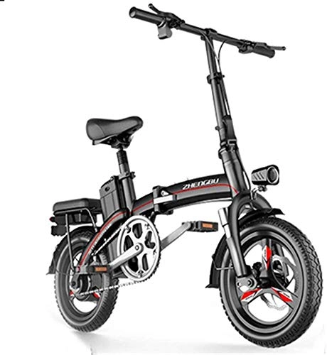 Electric Bike : ZJZ Fast Electric Bikes for Adults Small Electric Bicycle for Adults, Folding Electric Bike, Commute bike with Frequency Conversion High-speed Motor, City Bicycle Max Speed 20 Km / h