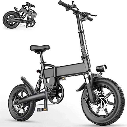 Electric Bike : ZJZ Folding Electric Bike 15.5Mph Aluminum Alloy Electric Bikes for Adults with 16" Tire And 250W 36V Motor E-Bike City Commute Waterproof 3-Mode Electric Bicycle