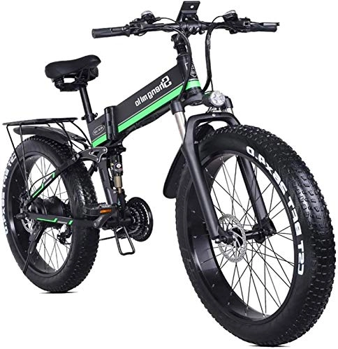 Electric Bike : ZJZ Folding Electric Bike for Adults 26" Electric Bicycle / Commute bike with 1000W Motor 48V 12.8Ah Battery Professional 21 Speed Transmission Gears