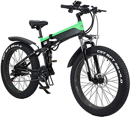 Electric Bike : ZJZ Folding Electric Bike for Adults, 26" Electric Bicycle / Commute bike with 500W Motor, 21 Speed Transmission Gears, Portable Easy To Store in Caravan, Motor Home, Boat