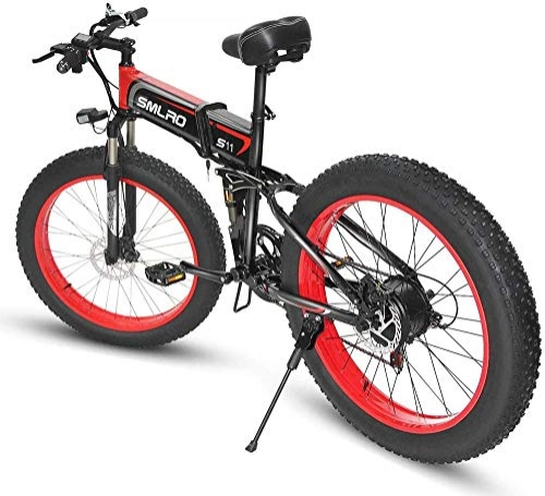 Electric Bike : ZKWWT 500w folding electric bike e-bike 26 * 4.0 fat tire 48v 15ah battery lcd display (26 ‘orange)
