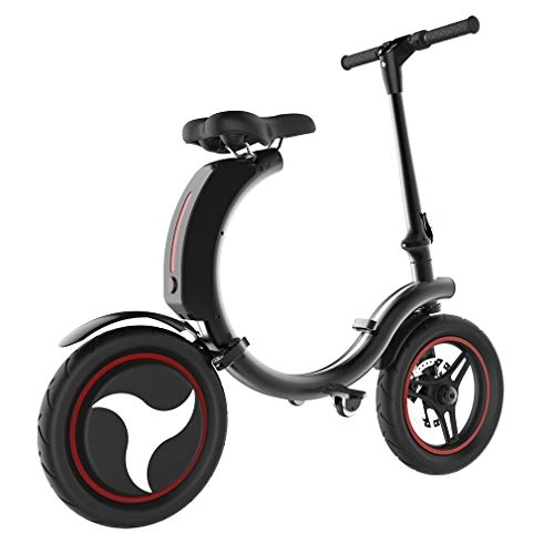 Electric Bike : ZLQ Folding Electric Car, Folding E-Bike with Lithium Battery, City Bicycle Max Speed 32 Km / H, Disc Brake + Electric Brake Load Capacity 150Kg, Black