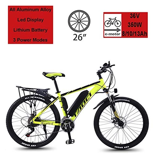 Electric Bike : ZLZNX Electric Bikes for Adult, Magnesium Alloy Ebikes Bicycles All Terrain, 26" 36V 350W 13Ah Removable Lithium-Ion Battery Mountain Ebike for Mens, C, 13AH30Speed
