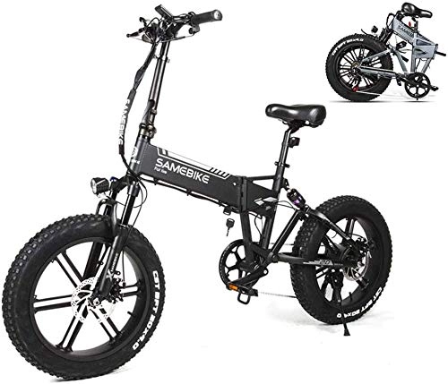 Electric Bike : ZMHVOL Ebikes Electric Bike 500W Full Suspension Fat Tire Ebike Folding Electric Bicycle with 48V 10.4AH Lithium Battery for Adults (Color : Black) ZDWN (Color : Black)