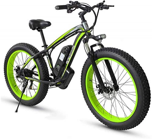 Electric Bike : ZMHVOL Ebikes, Electric Bike for Adults, 350W Aluminum Alloy Ebike Mountain, 21 Speed Gears Full Suspension Bike, Suitable for Men Women City Commuting, Mechanical Disc Brakes ZDWN (Color : Green)