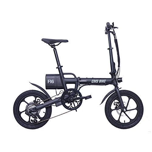 Electric Bike : ZQNHXY 250W 7.8Ah Folding Electric Bicycle Foldable Pedal Assist E-Bike, Foldable Electric Bike with Brake Tail Light, Black