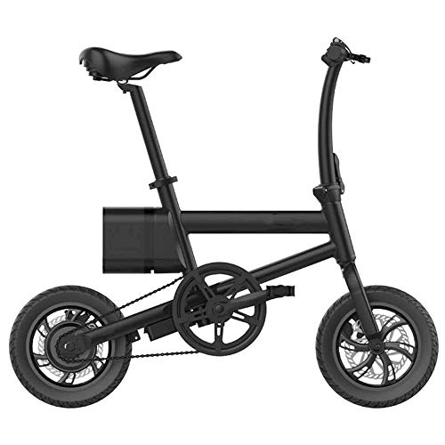 Electric Bike : ZQY Mini Folding Electric Bicycle Ultra Light Portable Small Mobility Battery Electric Car (Color : Black)