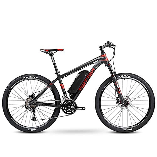 Electric Bike : ZS 27.5 Inch Mountain Electric Bicycle, 36V 10.4Ah Lithium Battery Dc Brushless Rear Drive Integrated Wheel Engine Black And Red, Red
