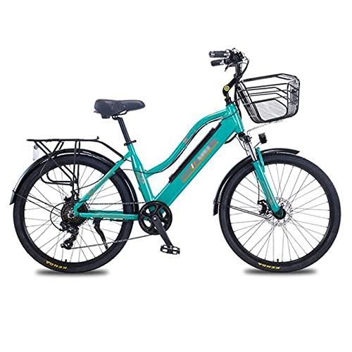 Electric Bike : ZWHDS 26 Inch Electric Bicycle - 350W motor 36V10AH lithium battery aluminum frame E-bike electric mountain bike 7 speed (Color : Green)