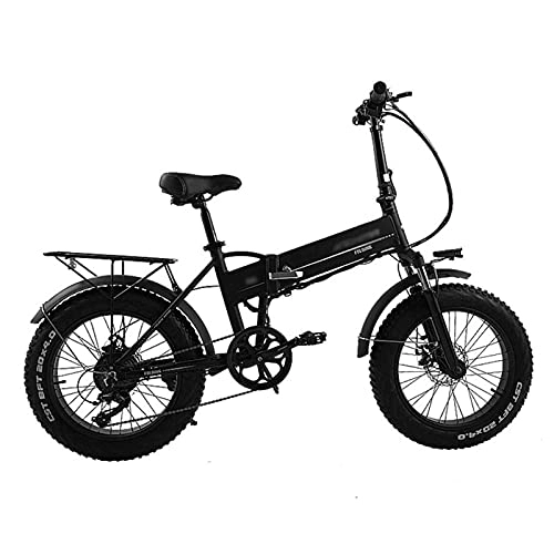 Electric Bike : ZWHDS Electric Bike - Fat Tire 500W 12.8AH Mountain Bike 7Speed E-bike 20" Cross Country Bike (Color : Black)