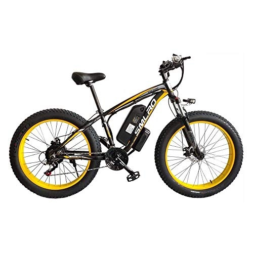 Electric Bike : ZXL E-Bike 48V 350W / 500W1000W Motor 13Ah Lithium Battery Electric Bicycle 26 inch Fat Tire Electric Bike-Red 1000W 13Ah, Yellow 1000W 13Ah