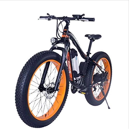 Electric Bike : ZXL Electric Bike 26 inch E-Bike, 10Ah 48V Lithium-Ion Battery 21-Speed Electric Bike 350W Stable Brushless Motor and Professional Gear Folding Electric Bike (), Orange