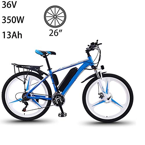 Electric Bike : ZXL Electric Bikes for Adult, Magnesium Alloy Ebikes Bicycles All Terrain, Max Speed 35Km / h, 26" 36V 350W 13Ah Removable Lithium-ion Battery Mountain Ebike for Men Women City Commuting, Blue