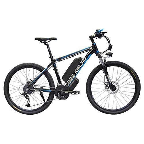 Electric Bike : ZXL Electric Mountain Bike 350 / 500W 26'' Electric Bicycle with Removable 48V Lithium-Ion Battery 21 Speed Shifter, Whitered, BlackBlue