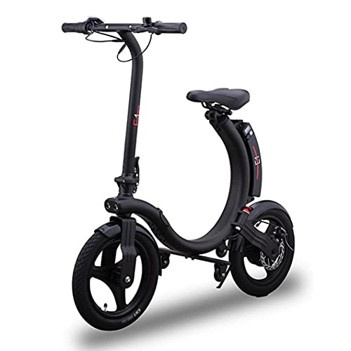 Electric Bike : ZXQZ Adults Electric Bikes, EBike with 18.6MPH Up To 20 Mileage, Folding Electric Bicycles 14in Air-Filled Tires, Disc and Electronic Brake