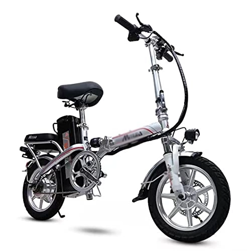 Electric Bike : ZXQZ Electric Bike, 14'' Electric Bicycle E-bike with LCD Screen and Remote Control, for Adults (Size : 150km / 93.2mi)