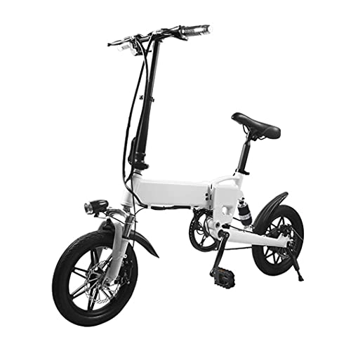 Electric Bike : ZXQZ Folding Electric Bicycle for Adults, Adjustable Aluminum Alloy Frame Foldable Variable Speed E-Bike with Front and Rear Shock Absorption, 25KM / h