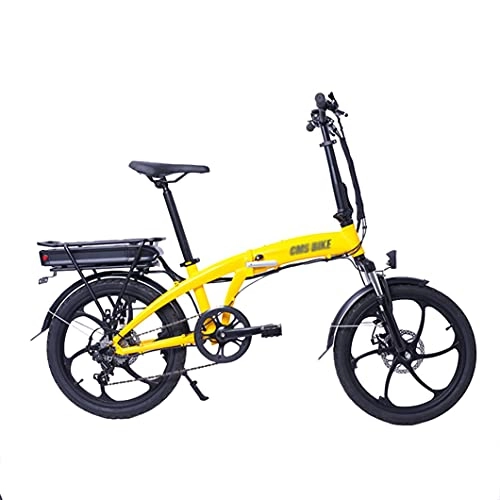 Electric Bike : ZXQZ Folding Electric Bikes for Adults, Power Assist, 48V Lithium Ion Battery, Ebike with 20 Inch Wheels and Hub Motor (Color : Yellow)