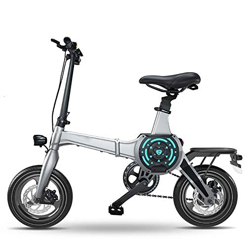 Electric Bike : ZXWNB Folding Electric Bicycle Adult Mini Small Smart Motorcycle 48V Male And Female Assisted Driving Battery Car Light Model, A, 1
