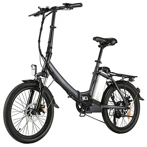 Electric Bike : ZYLEDW Electric Foldable Mountain Bike IPX54 Waterproof E-Bike Front Rear Disc Brake (Color : Black)