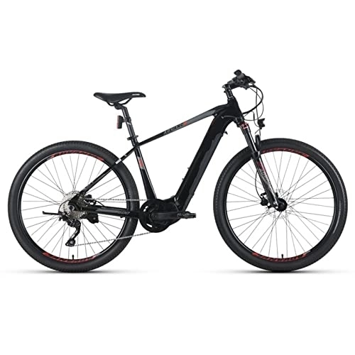 Electric Bike : ZYLEDW Electric Mountain Bikes for Adults 27.5'' Electric Bike 240W Ebike 15.5MPH with 36V12.8Ah Hidden Removable Lithium Battery Moped Bicycle (Color : Black red)