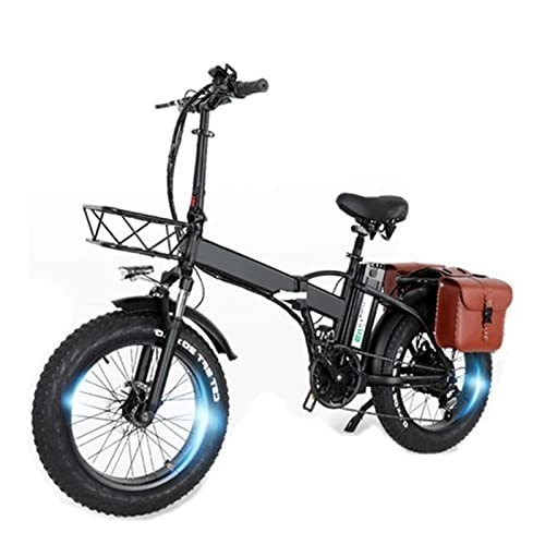 Electric Bike : ZYLEDW Foldable Electric Bike 20 Inches Fat Tire 750W Electric Bicycle, 48V 15Ah Lithium Battery, 30-55 Km / H, Top Speed 80-110 Km (Size : F)