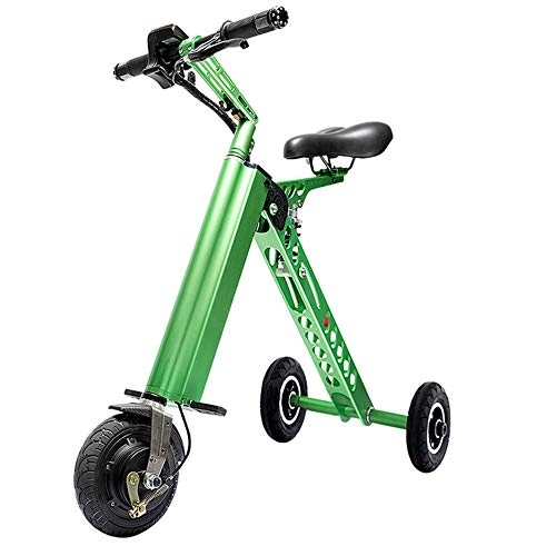 Electric Bike : ZYT Folding Electric Bike, 8 Inch 250W Electric Bicycle with Super Lightweight Magnesium Alloy, 36V 7.2AH Lithium-Ion Battery for Adults, MAX Speed 20KM / H, Green