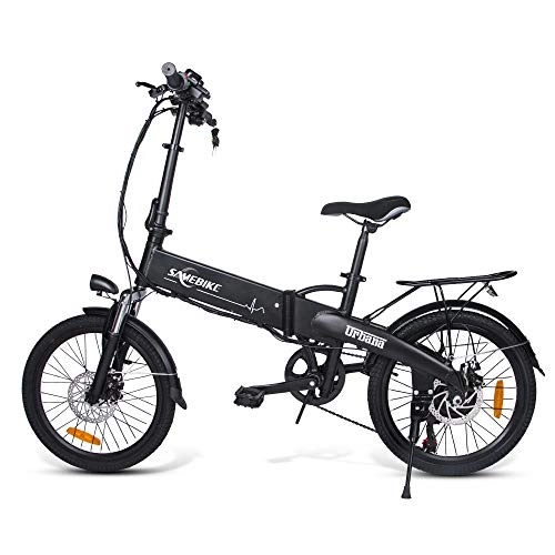 Electric Bike : ZZQ Disc Folding Electric Bike - Portable and Easy to Store in Caravan, Motor Home, Boat. Short Charge Lithium-Ion Battery Thumb Throttle with LCD Speed Display