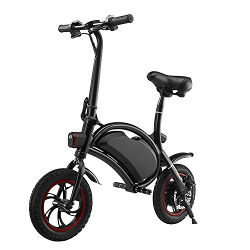Electric Bike : ZZQ Folding Electric Bicycle with 15Mile Range Collapsible Lightweight Aluminum E-Bike Built-in 36V 6AH Lithium-Ion Battery, Black