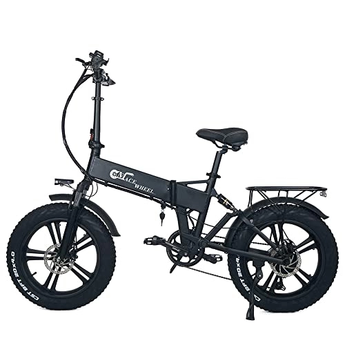 Electric Bike : 通用 RX20M Folding Electric Bicycle 48V Lithium Battery 20 * 4.0 Fat Tire Mountain Bike Snow Bike E-bike (Plus 1 Spare Battery)