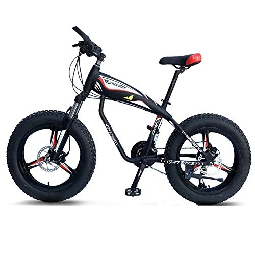 Fat Tyre Bike : 20 Inch Mountain Bikes, 30-Speed Overdrive Fat Tire Bicycle, Boys Womens Aluminum Frame Hardtail Mountain Bike with Front Suspension, Blue, Spoke FDWFN (Color : Little Monster)