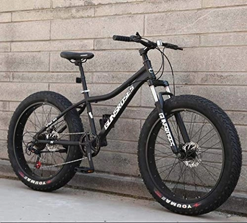Fat Tyre Bike : 21Speed Road Bikes, All Terrain Mountain Bicycle, Adult 26Inch Fat Tire Hardtail Snowmobile, Dual Suspension Frame And Suspension Fork (Color : Black 1, Size : 21Speed)