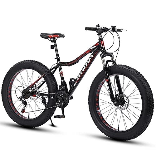 Fat Tyre Bike : 24 / 26-inch Mountain Bike, 4.0 Inch Thick Wheel Mountain Bikes, Adult Fat Tire Mountain Trail Bike, 7 / 21 / 24 / 27 / 30 Speed Bicycle With High Carbon Steel