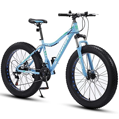 Fat Tyre Bike : 24 / 26-inch Mountain Bike, 4.0 Inch Thick Wheel Mountain Bikes, Adult Fat Tire Mountain Trail Bike, 7 / 21 / 24 / 27 / 30 Speed Bicycle With High Carbon Steel Frame Double Disc Brake