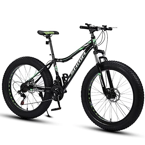 Fat Tyre Bike : 24 / 26-inch Mountain Bike, 4.0 Inch Thick Wheel Mountain Bikes, Adult Fat Tire Mountain Trail Bike, 7 / 21 / 24 / 27 / 30 Speed Bicycle With High Carbon Steel Frame Double Disc Brake
