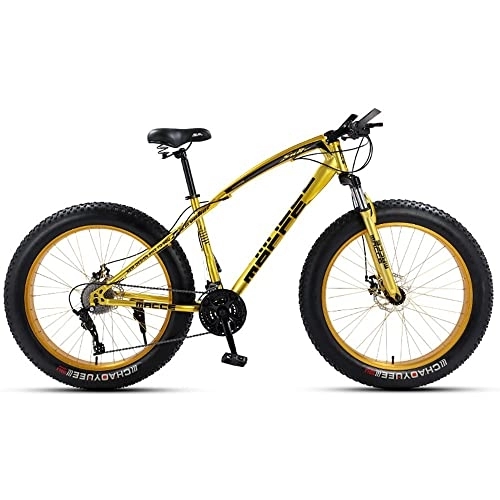 Fat Tyre Bike : 24 / 26 Inch Mountain Bikes, Adult Fat Tire Mountain Trail Bike, 7 / 21 / 24 / 27 / 30 Speed Bicycle, High-carbon Steel Frame Dual Full Suspension Dual Disc Br