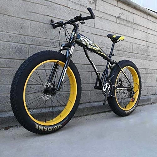 Fat Tyre Bike : 24" / 26" Mountain Bike, Big Wheel Snow Bike, 24-Speed Dual Disc Brake Racing Bike, Strong Shock-Absorbing Front Fork, Outdoor Off-Road Beach Bike (Color : E, Size : 26 inch)
