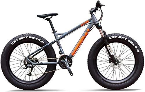 Fat Tyre Bike : 26 Inch 27-Speed MTB Bikes, Adult Fat Tire Hardtail Mountain Bike, Aluminum Frame Front Suspension All Terrain Mountain Bicycle for Men / Women