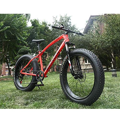 Fat Tyre Bike : 26 Inch 4.0 Widened Large Tire Shift Fat Tire Bike, Mountain Beach Snowmobile, Shock Absorption Off-Road Bicycle (Color : 7, Size : 24Speed)