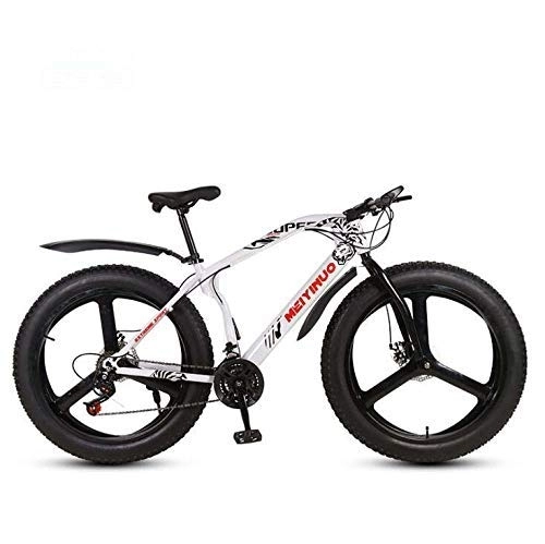 Fat Tyre Bike : 26 Inch Bicycle Mountain Bike for Adult Men Women, Fat Tire MTB Bike, Dual Disc Brake, Hardtail High-Carbon Steel Frame