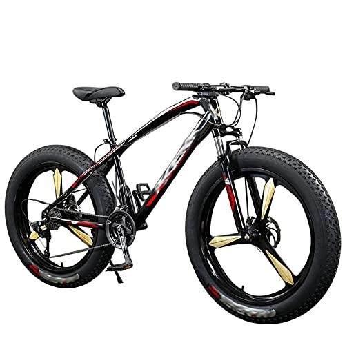 Fat Tyre Bike : 26 Inch Fat Bike, off-road Beach Snowmobile 7 / 21 / 24 / 27 / 30 Speed Shift VTT Hard Tail 4.0 Big Tires Adult Outdoor Riding Full Suspension Mountain Bikes 3 Knife Wheels ( Color : A , Size : 7speed )