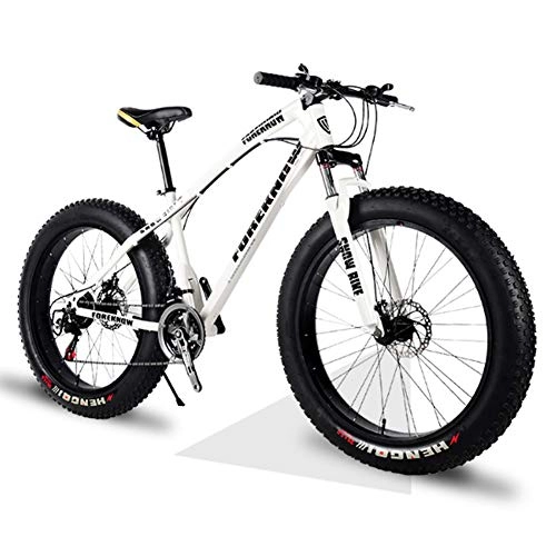 Fat Tyre Bike : 26 Inch Mountain Bikes, Adult Boys Girls Fat Tire Mountain Trail Bike, Dual Disc Brake Bicycle, High-carbon Steel Frame, Off-road Beach Snow Student Bicycle