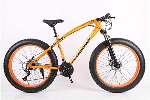Fat Tyre Bike : 26 Inch Mountain Bikes, Adult Men And Women Fat Tire Mtb, Front Suspension Double Disc Brake Bike, High Carbon Steel Frame, 7 / 21 / 24 / 27 Speeds, 26 inches 21 speeds